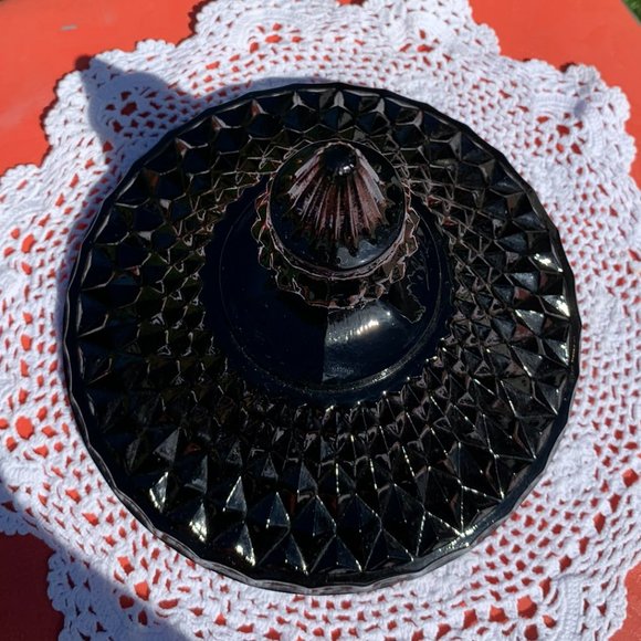 Vintage black glass apothecary jar - Picture 10 of 11